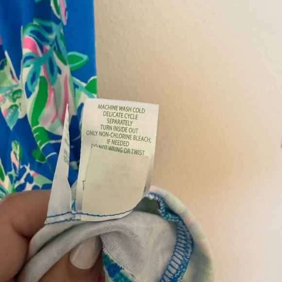 Lilly Pulitzer Parigi Floral Skort Romper Blue Fancy Fins Small Stretch EUC - Picture 9 of 9